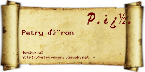 Petry Áron névjegykártya